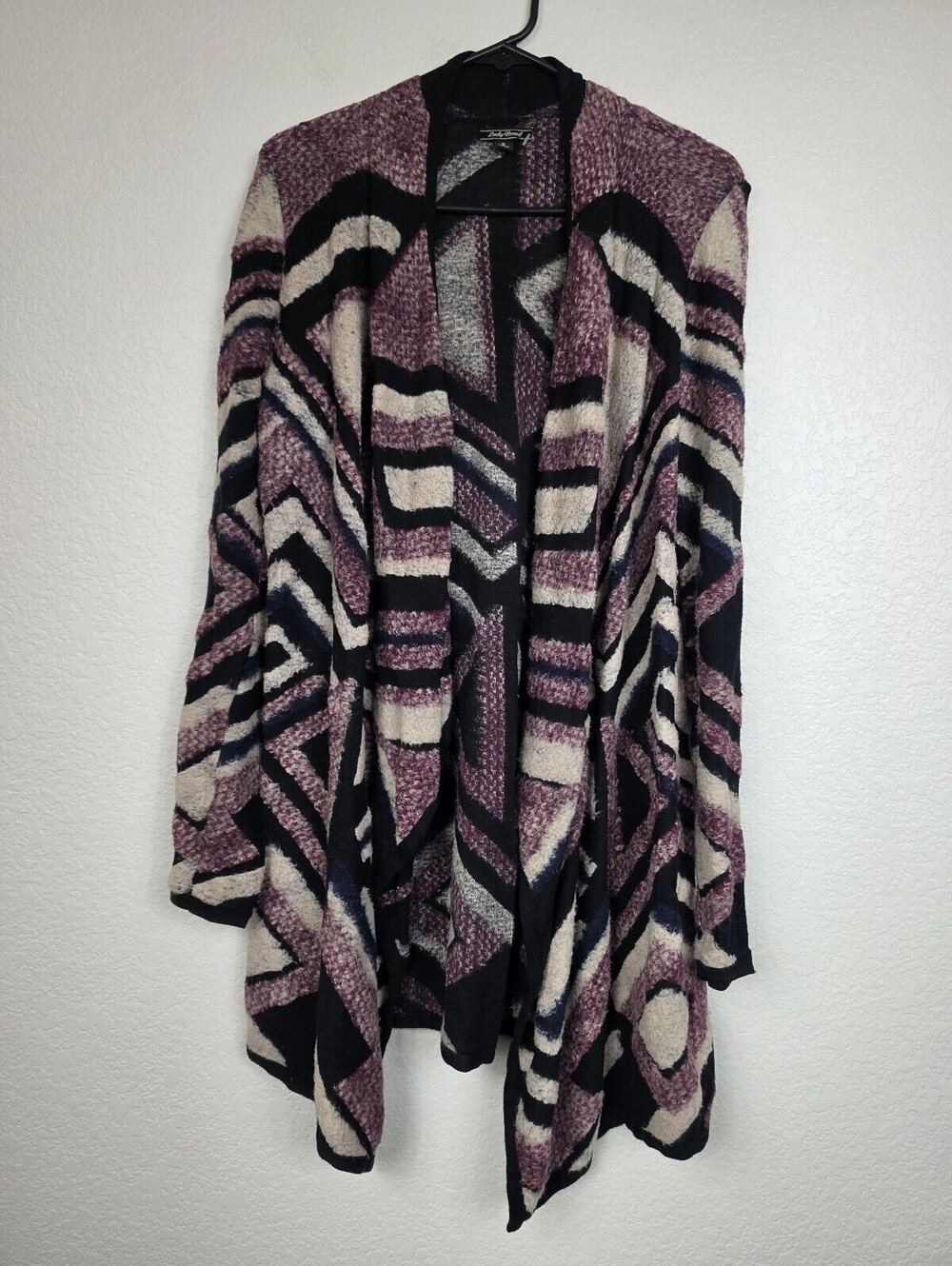 Lucky Brand Geometric Pattern Open Cardigan Sweater